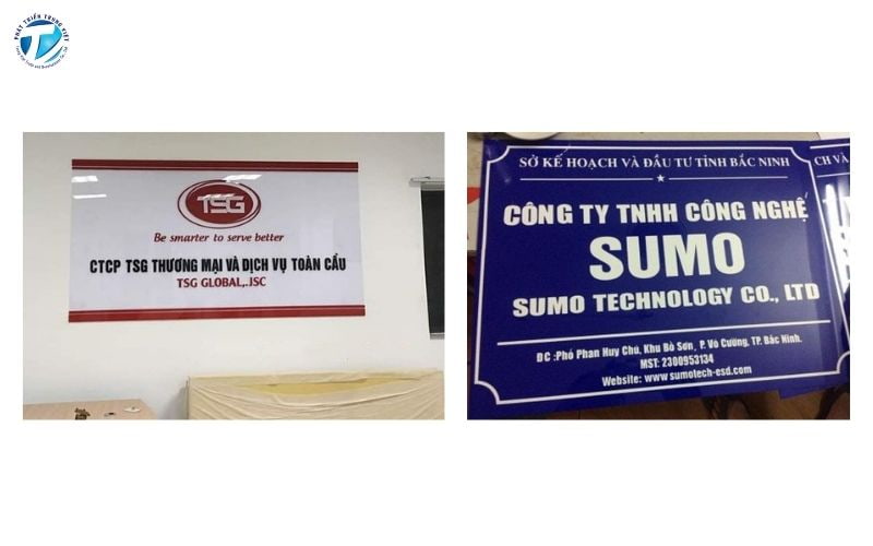 Bảng tên công ty mica trong nhà